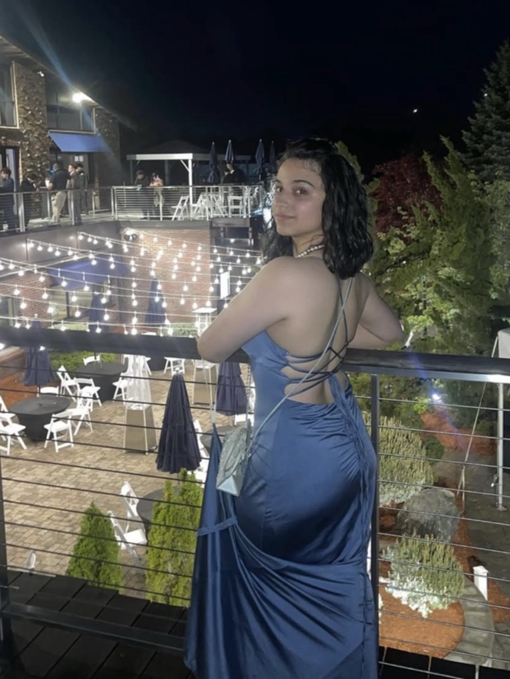 Blue Backless Maxi Dress Like New- professionally hemmed